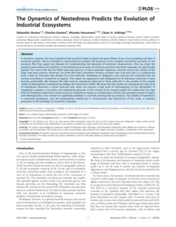 The Dynamics of Nestedness Predicts the Evolution of Industrial Ecosystems